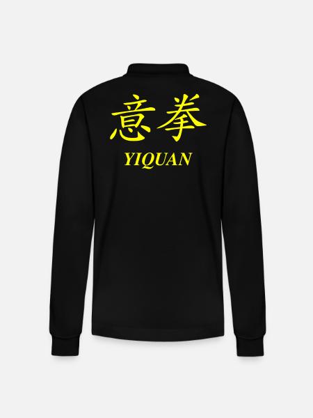 Yiquan Schriftzug - Stanley/Stella Unisex Bio-Langarm-Poloshirt Prepster - Schwarz