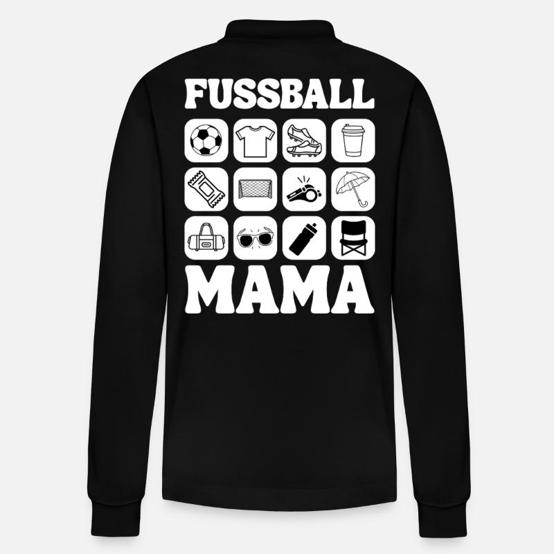 Fußball Mama Design - Stanley/Stella Unisex Bio-Langarm-Poloshirt Prepster - Schwarz