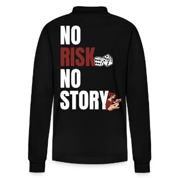 No Risk No Story - Citation motivante - Polo à manches longues bio PREPSTER Stanley/Stella Unisexe - noir - Dos - Anna (173cm)