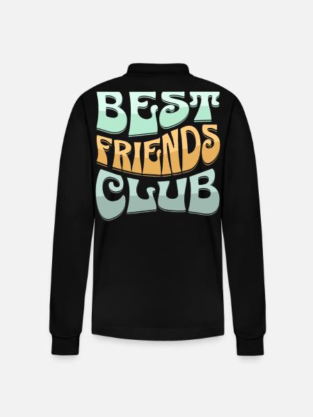 Bester Freundschaftsclub Design - Stanley/Stella Unisex Bio-Langarm-Poloshirt Prepster - Schwarz