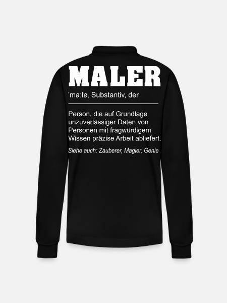 Funny Definition Painter Profession - Stanley/Stella Organic Unisex Long-Sleeved Polo Shirt Prepster - black