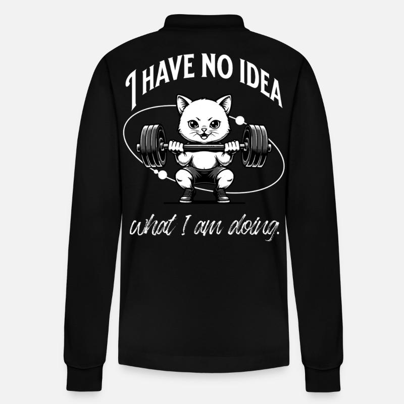 Gym Beginner | No Idea - Stanley/Stella Unisex Bio-Langarm-Poloshirt Prepster - Schwarz