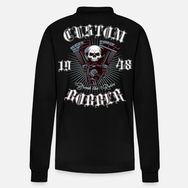 Conception de motos Bobber Chopper - Polo à manches longues bio PREPSTER Stanley/Stella Unisexe - noir