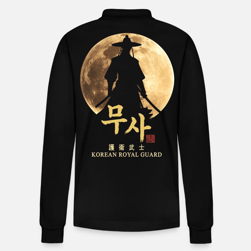 Koreanischer Königlicher Wächter - Stanley/Stella Unisex Bio-Langarm-Poloshirt Prepster - Schwarz