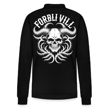 Gorblin Villa Skull - Stanley/Stella Organic Unisex Long-Sleeved Polo Shirt Prepster - black - Back - Anna (173cm)