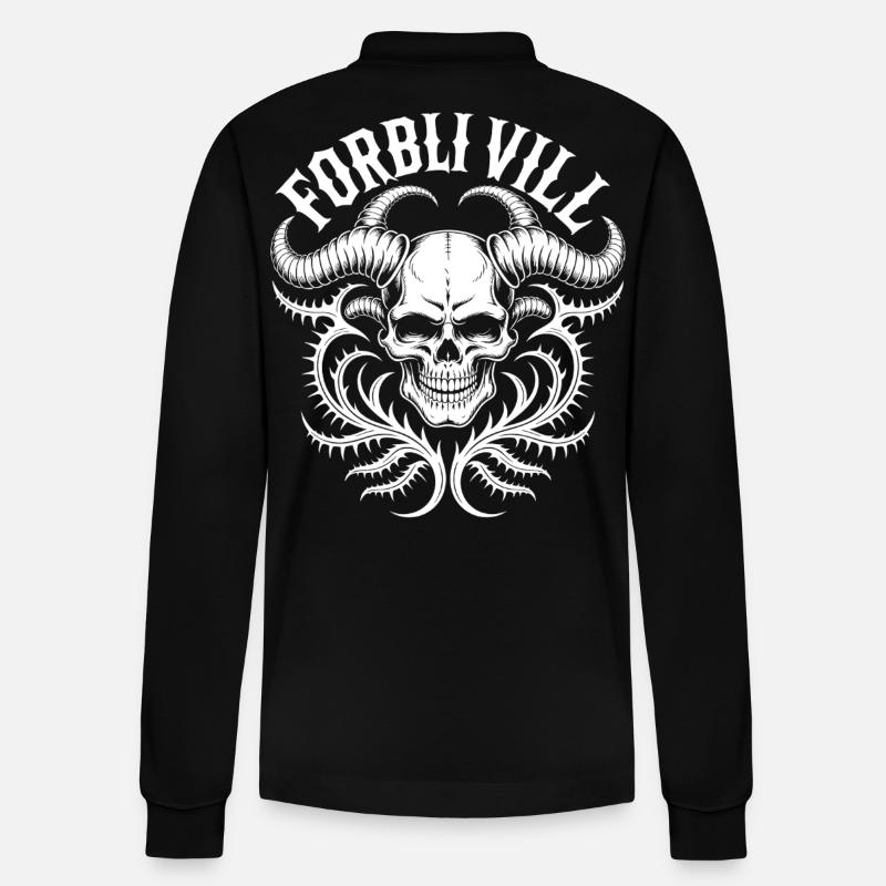 Gorblin Villa Schädel - Stanley/Stella Unisex Bio-Langarm-Poloshirt Prepster - Schwarz