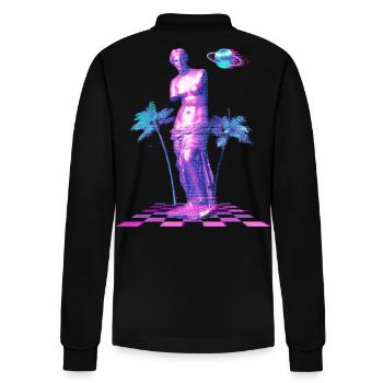 Statue Vaporwave House Techno Trance Festival - Stanley/Stella Unisex Bio-Langarm-Poloshirt Prepster - Schwarz - Hinten - Anna (173cm)