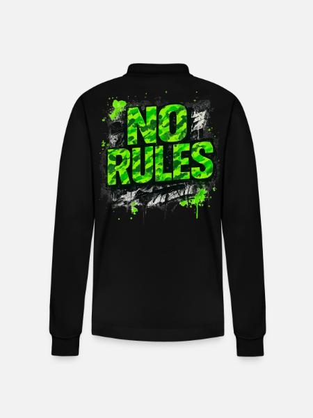 No Rules Graffiti Saying Camouflage Neon - Stanley/Stella Organic Unisex Long-Sleeved Polo Shirt Prepster - black