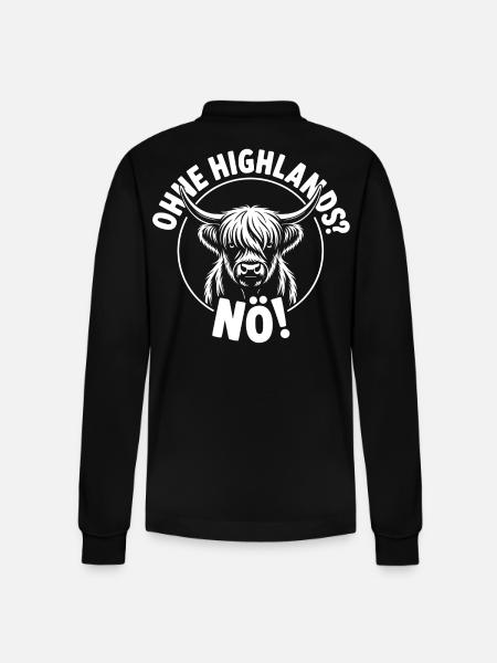 Not without Highlands - Stanley/Stella Organic Unisex Long-Sleeved Polo Shirt Prepster - black