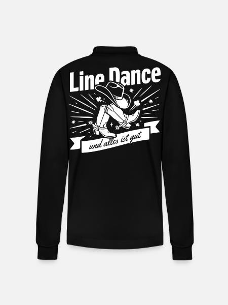 Line Dance Boots Spruch - Stanley/Stella Unisex Bio-Langarm-Poloshirt Prepster - Schwarz