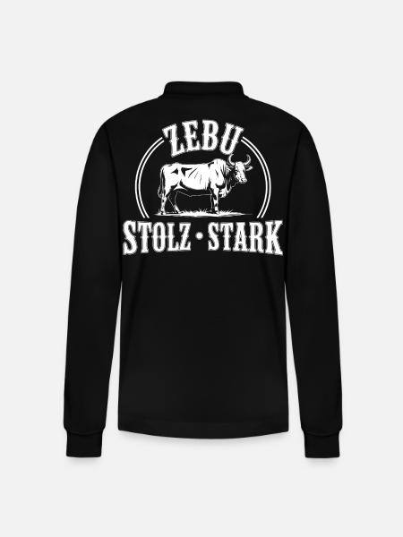 Zebu Stolz Stark Logo - Stanley/Stella Unisex Bio-Langarm-Poloshirt Prepster - Schwarz