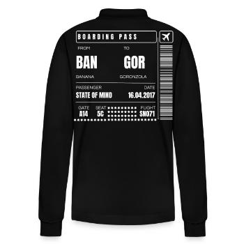 Minimalist Travel Boarding Pass - Stanley/Stella Organic Unisex Long-Sleeved Polo Shirt Prepster - black - Back - Anna (173cm)