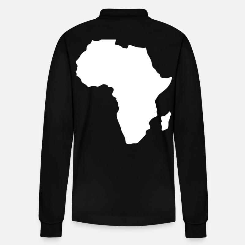 Afrique continent carte blanc - Polo à manches longues bio PREPSTER Stanley/Stella Unisexe - noir