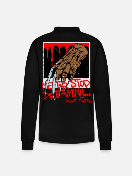Never stop dreaming - bad dream - Stanley/Stella Organic Unisex Long-Sleeved Polo Shirt Prepster - black