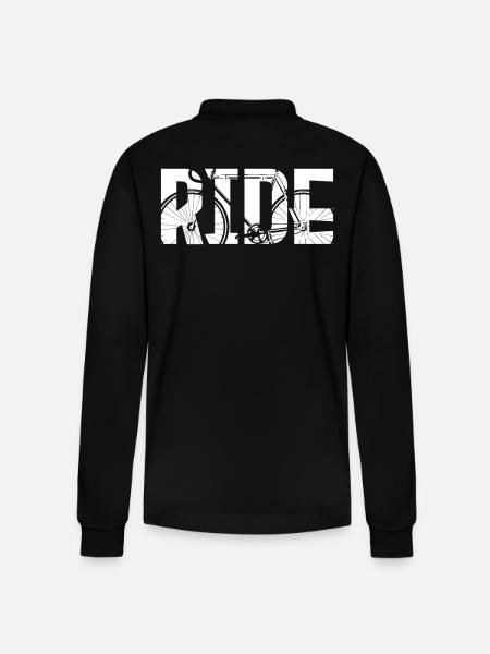 Road cycling - Stanley/Stella Organic Unisex Long-Sleeved Polo Shirt Prepster - black