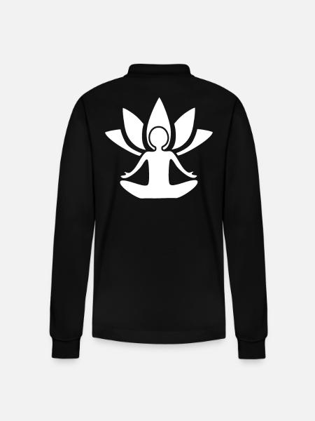 Namaste Yogi - Yoga - Stanley/Stella Organic Unisex Long-Sleeved Polo Shirt Prepster - black