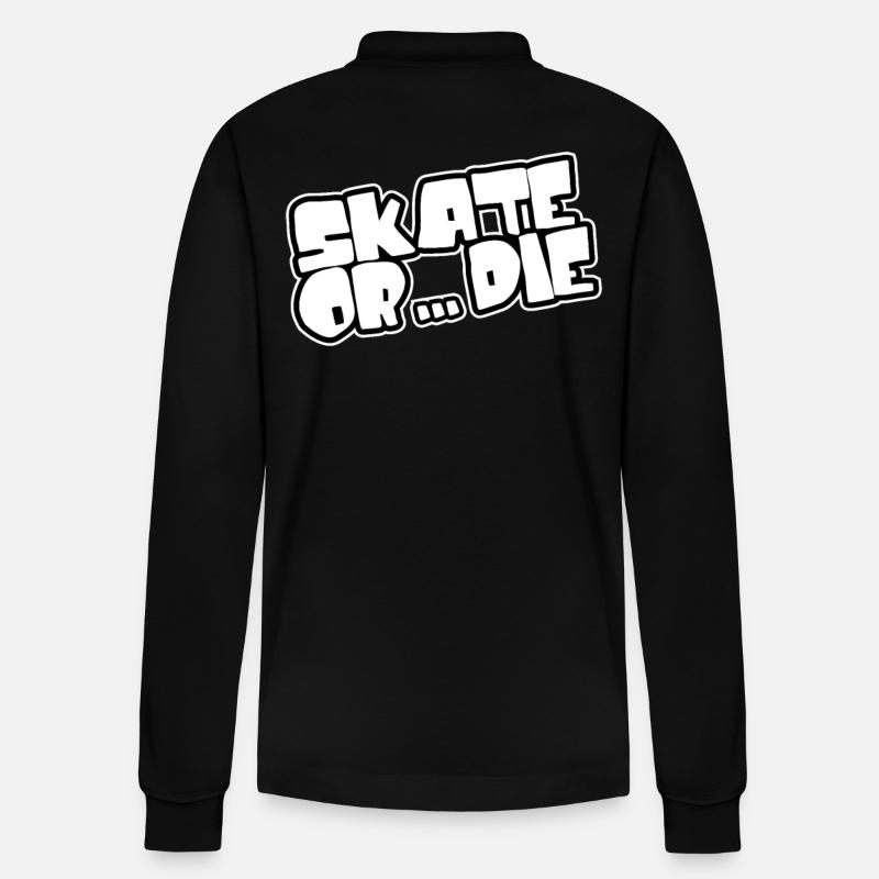 Skate oder stirb - Skateboarden - Stanley/Stella Unisex Bio-Langarm-Poloshirt Prepster - Schwarz