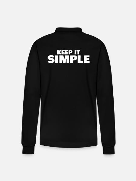 Keep it simple saying - Stanley/Stella Organic Unisex Long-Sleeved Polo Shirt Prepster - black