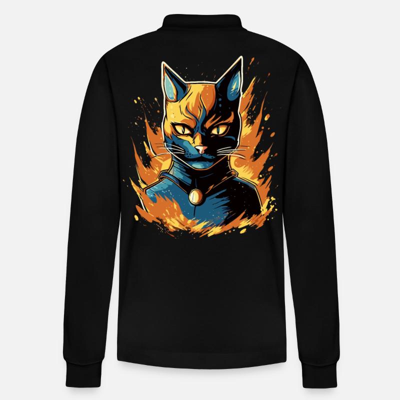 Superpfoten im Einsatz: Superkatze - Stanley/Stella Unisex Bio-Langarm-Poloshirt Prepster - Schwarz