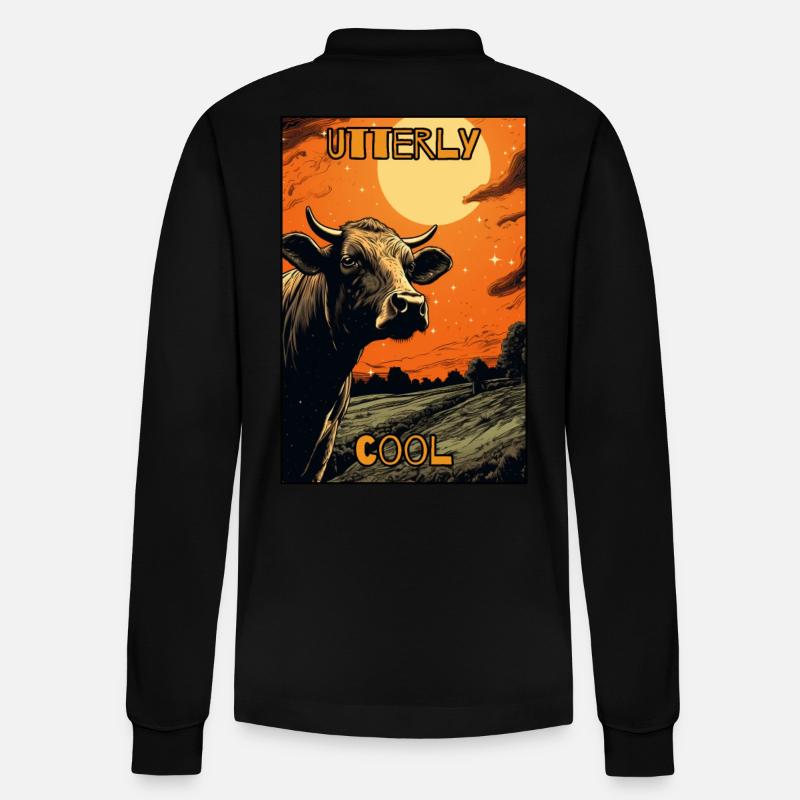 Vache absolument cool - Polo à manches longues bio PREPSTER Stanley/Stella Unisexe - noir