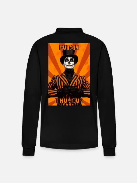 D'Humour: French Meme - Stanley/Stella Organic Unisex Long-Sleeved Polo Shirt Prepster - black