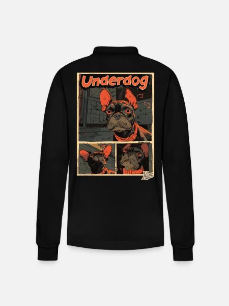 Small dog is the outsider - Stanley/Stella Organic Unisex Long-Sleeved Polo Shirt Prepster - black