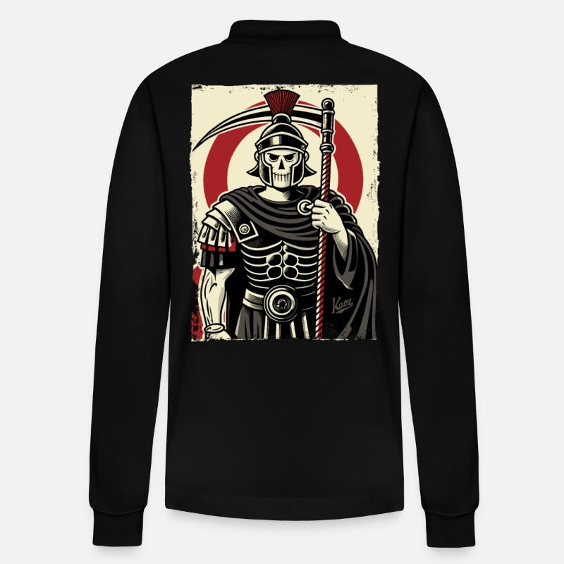 Römischer Sensemann Centurio - Stanley/Stella Unisex Bio-Langarm-Poloshirt Prepster - Schwarz