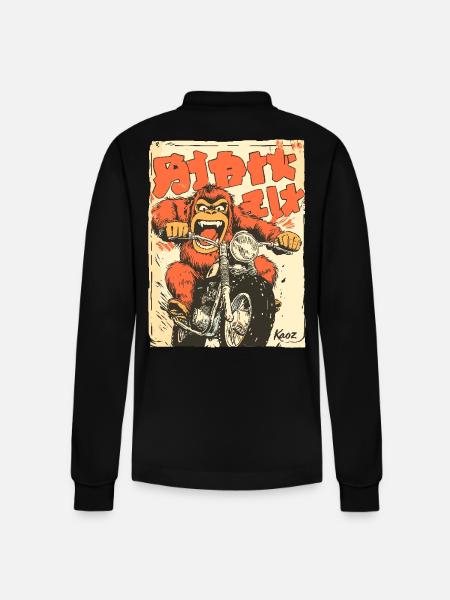 Crazy Orangutan – Motard - Polo à manches longues bio PREPSTER Stanley/Stella Unisexe - noir
