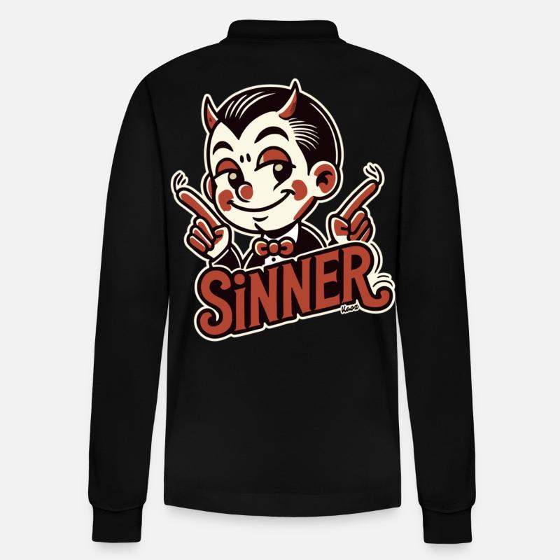 Kleiner Teufel – Stolzer Sünder - Stanley/Stella Unisex Bio-Langarm-Poloshirt Prepster - Schwarz
