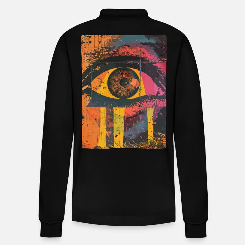Pop Art Oeil Graffiti - Polo à manches longues bio PREPSTER Stanley/Stella Unisexe - noir