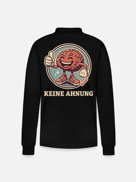 Keine Ahnung Gehirn - Stanley/Stella Unisex Bio-Langarm-Poloshirt Prepster - Schwarz