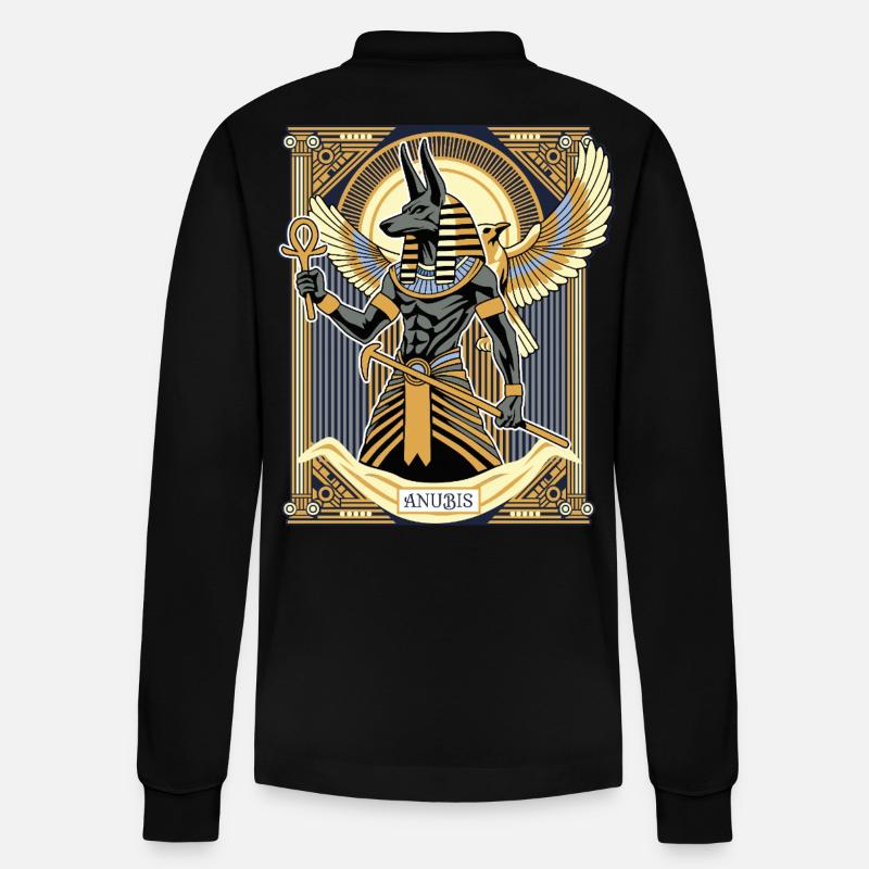 ANUBIS Der Herr der Unterwelt - Stanley/Stella Unisex Bio-Langarm-Poloshirt Prepster - Schwarz