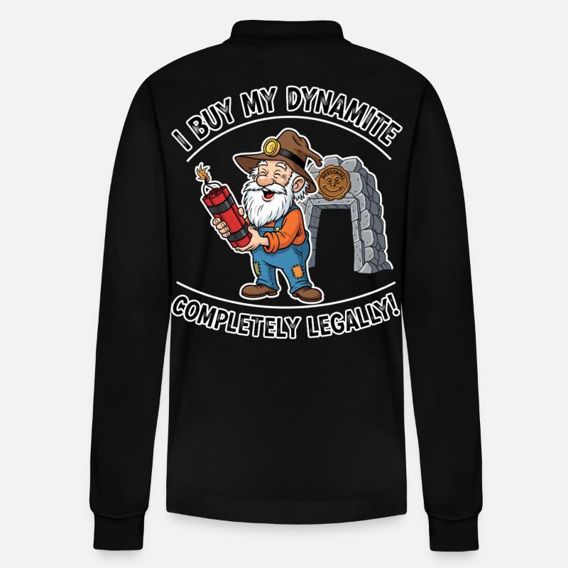 Dynamit-Miner ! - Stanley/Stella Unisex Bio-Langarm-Poloshirt Prepster - Schwarz