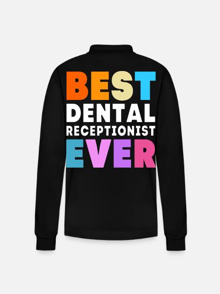 Receptionist Dentist - Stanley/Stella Organic Unisex Long-Sleeved Polo Shirt Prepster - black