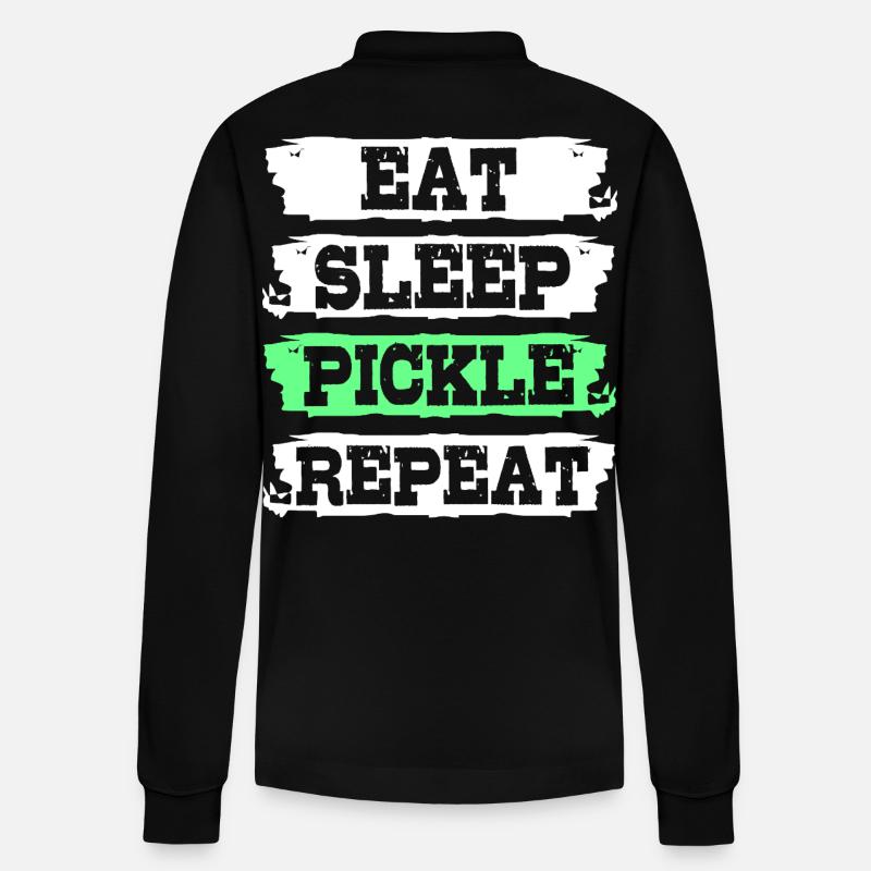 Essiggurke Gurke Gurken - Stanley/Stella Unisex Bio-Langarm-Poloshirt Prepster - Schwarz