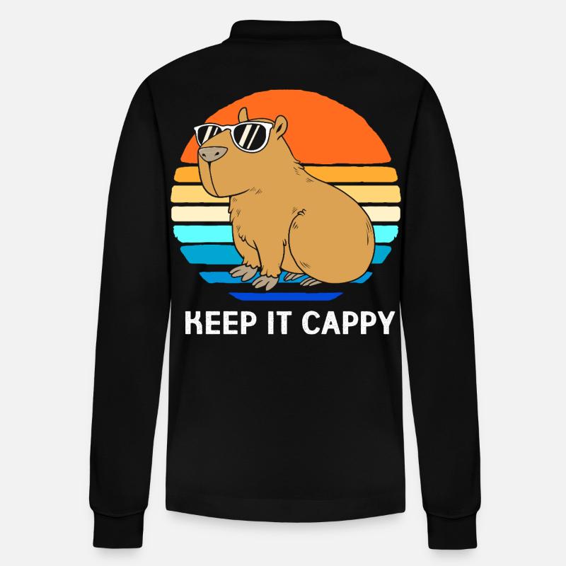 Capybara Capibara - Polo à manches longues bio PREPSTER Stanley/Stella Unisexe - noir