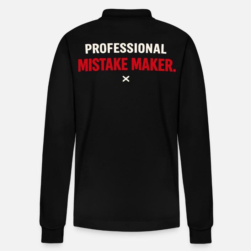 Professional Mistake Maker – Single Humor - Stanley/Stella Unisex Bio-Langarm-Poloshirt Prepster - Schwarz