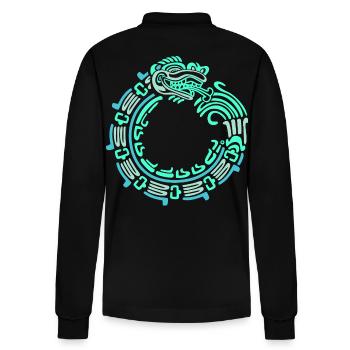 Inka Maya kalender aztec - Stanley/Stella Unisex Bio-Langarm-Poloshirt Prepster - Schwarz - Hinten - Anna (173cm)