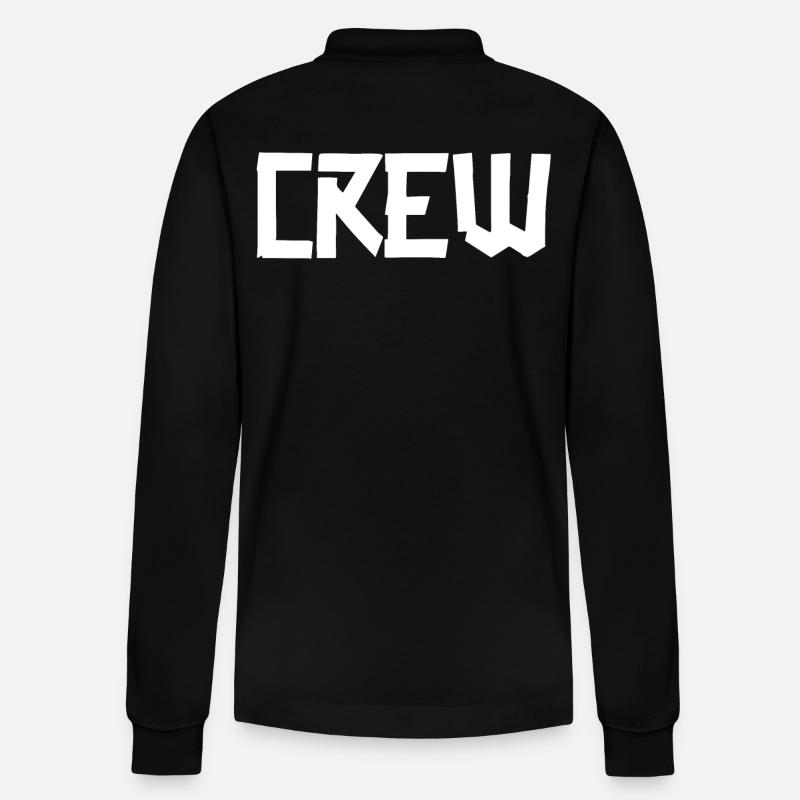 Crew Gaffer BIG Weiß - Stanley/Stella Unisex Bio-Langarm-Poloshirt Prepster - Schwarz