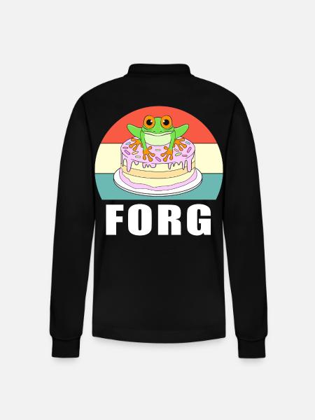 Frog Tree Frog - Stanley/Stella Organic Unisex Long-Sleeved Polo Shirt Prepster - black