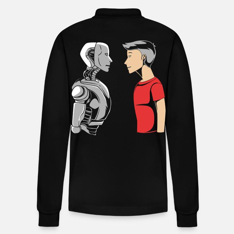 GPT Künstliche Intelligenz - Stanley/Stella Unisex Bio-Langarm-Poloshirt Prepster - Schwarz