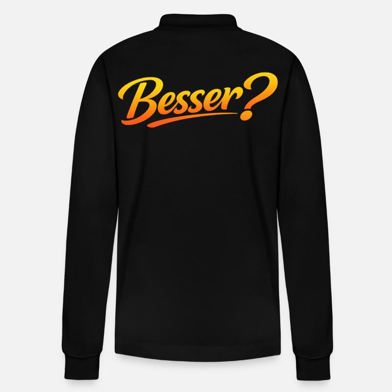 Besser? - Stanley/Stella Unisex Bio-Langarm-Poloshirt Prepster - Schwarz