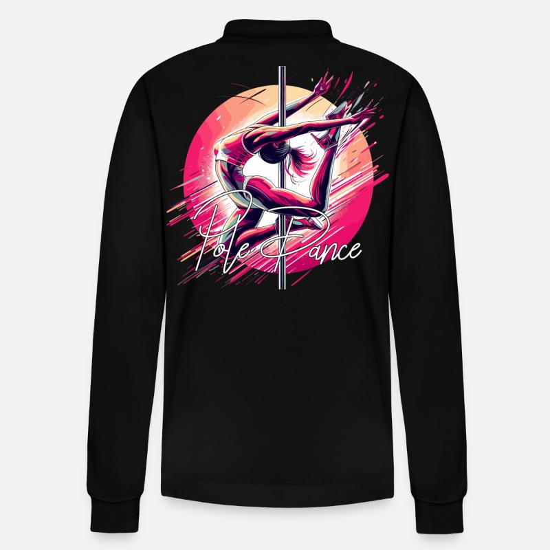 Pole Dance Dynamik pink Geschenk - Stanley/Stella Unisex Bio-Langarm-Poloshirt Prepster - Schwarz