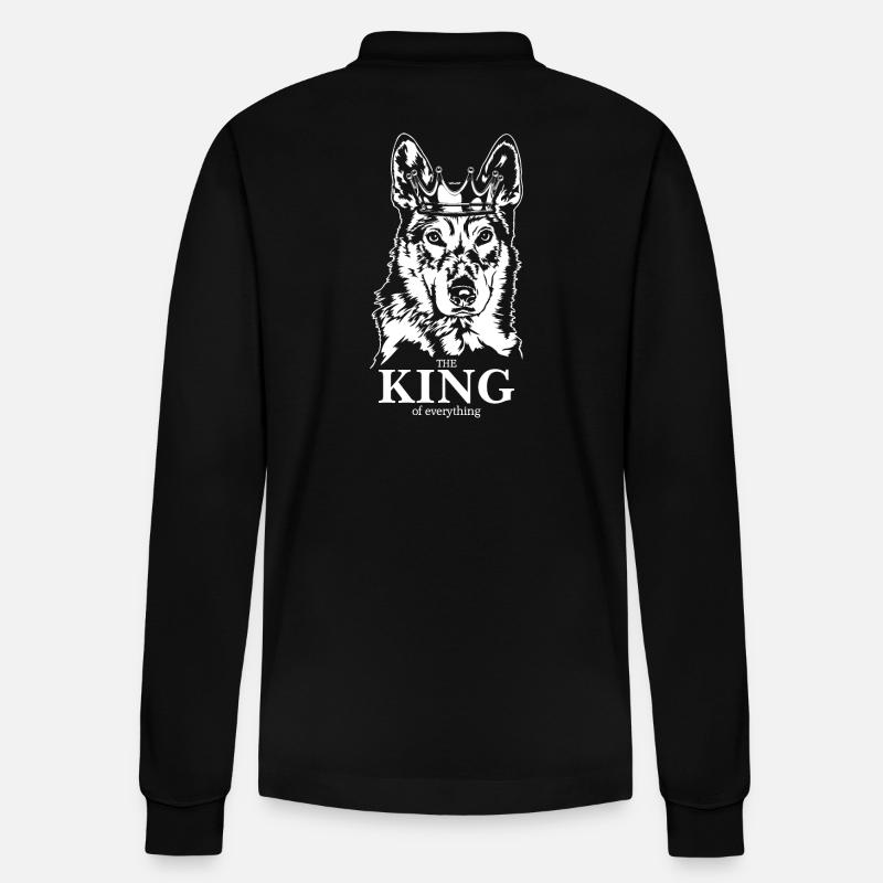 Tschechoslowakischer Wolfhund King of everything - Stanley/Stella Unisex Bio-Langarm-Poloshirt Prepster - Schwarz