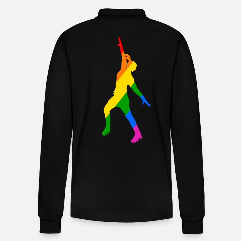 Farbenspiel im Eislauf - Stanley/Stella Unisex Bio-Langarm-Poloshirt Prepster - Schwarz