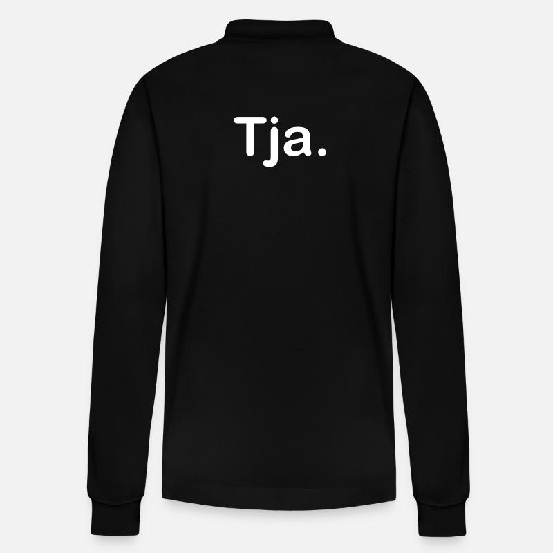 Tja. - Stanley/Stella Unisex Bio-Langarm-Poloshirt Prepster - Schwarz