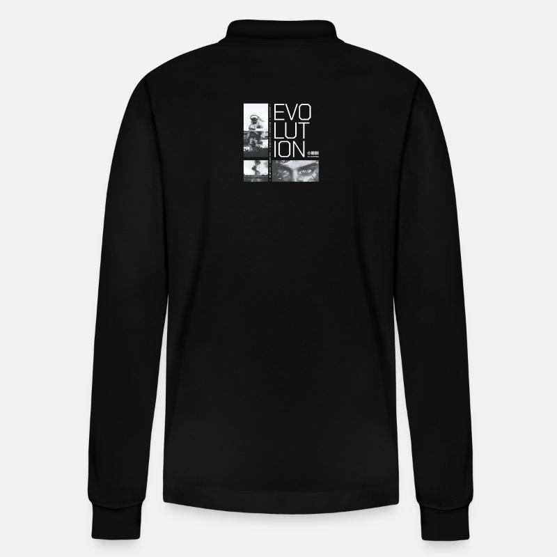 Evolution - do not stop - Stanley/Stella Organic Unisex Long-Sleeved Polo Shirt Prepster - black