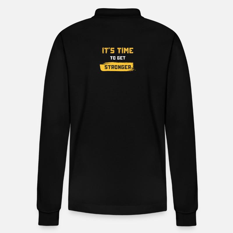 Es ist Zeit stärker zu werden - Stanley/Stella Unisex Bio-Langarm-Poloshirt Prepster - Schwarz