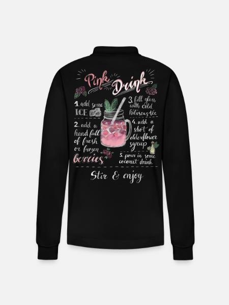 Pink Drink - Stanley/Stella Unisex Bio-Langarm-Poloshirt Prepster - Schwarz