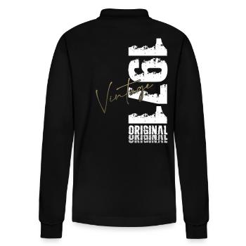 54th Birthday Original Year 1971 - Stanley/Stella Organic Unisex Long-Sleeved Polo Shirt Prepster - black - Back - Anna (173cm)